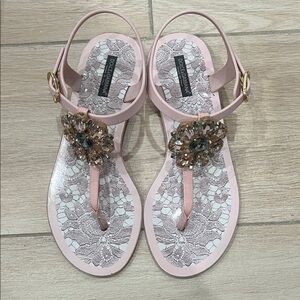 Dolce & Gabbana Blush Floral Sandals